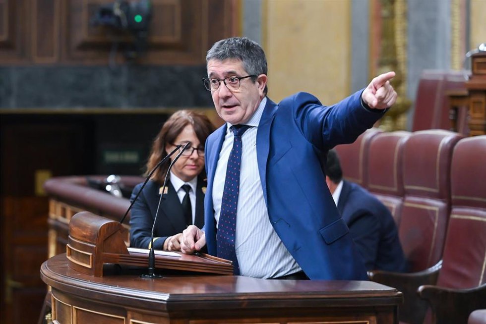 El portavoz del PSOE en el Congreso, Patxi López, durante una sesión plenaria en el Congreso de los Diputados, a 24 de junio de 2026, en Madrid (España). 