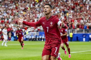 23 June 2026, US, Houston: Portugal's Cristiano Ronaldo celebrates scoring during the 2026 FIFA World Cup Group K soccer match between Portugal and Uzbekistan at Houston Stadium. Photo: Pedro Paulo Diaz/TheNEWS2 via ZUMA Press Wire/dpa