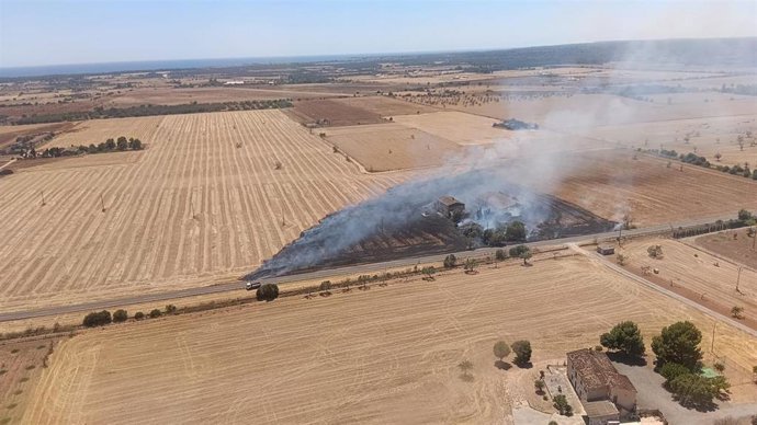 Incendio agrícola en Campos