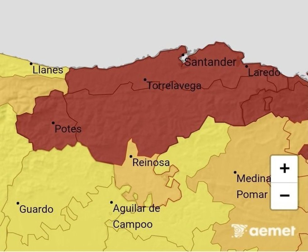 El litoral cántabro, en aviso rojo hasta las 17.00 horas por máximas de 41 grados