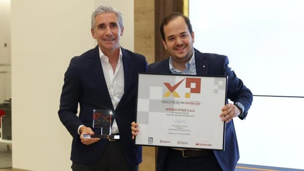 Diego Farrera, CEO de Otazu, recoge el Premio Pyme Navarra 2026