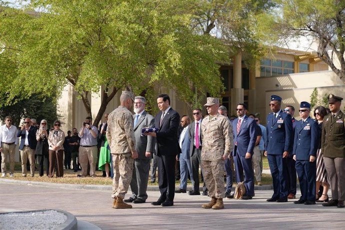 El secretario de Estado, Marco Rubio, en un acto en Kuwait