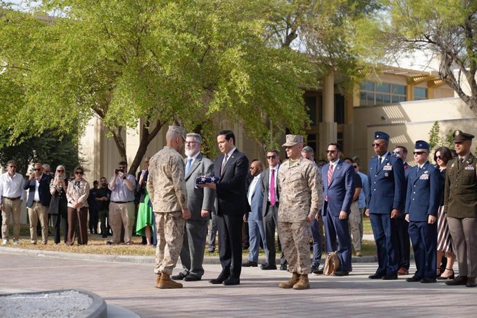 O secretário de Estado, Marco Rubio, em um evento no Kuwait