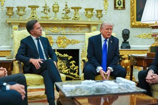 October 22, 2025, Washington, District Of Columbia, USA: United States President Donald J Trump meets Mark Rutte, Secretary General of the North Atlantic Treaty Organization (NATO) in the Oval Office of the White House in Washington, DC, USA, on Wednesday