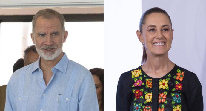 El Rey Felipe IV y la presidenta de México, Claudia Sheinbaum,