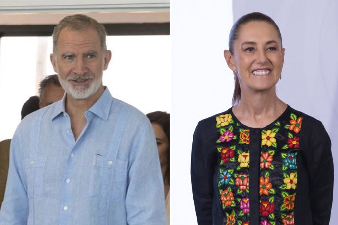 El Rey Felipe IV y la presidenta de México, Claudia Sheinbaum,