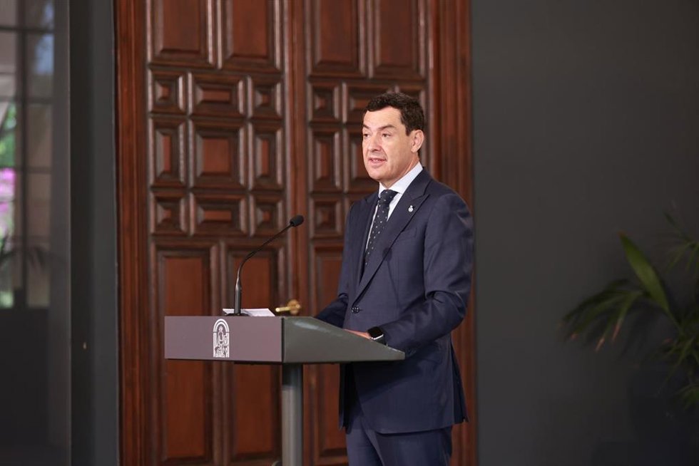 El presidente en funciones de la Junta de Andalucía, Juanma Moreno
