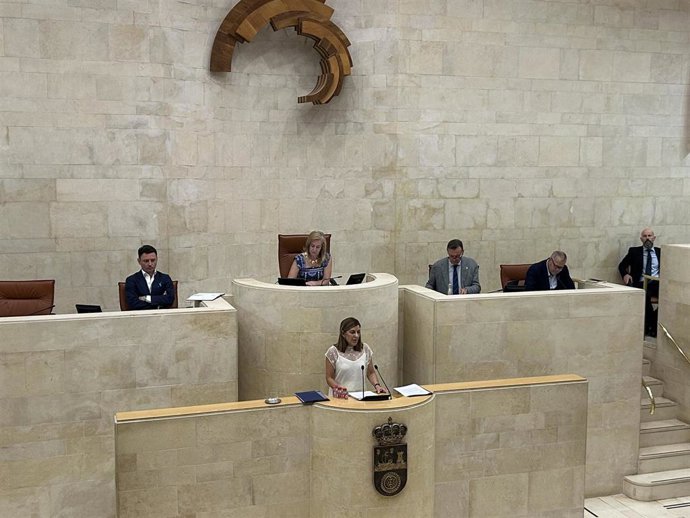 Buruaga durante su discurso en el Debate del Estado de la Región.
