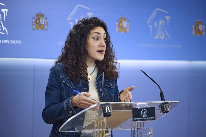 Archivo - La portaveu dels Comuns i diputada al Congrés, Aina Vidal