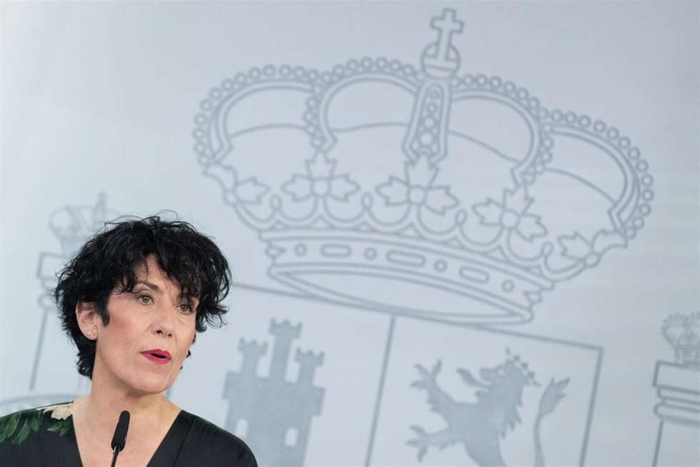 La ministra de Inclusión, Seguridad Social y Migraciones y portavoz del Gobierno, Elma Saiz, durante una rueda de prensa posterior al Consejo de Ministros, a 23 de junio de 2026, en Madrid (España).  (Foto de archivo).