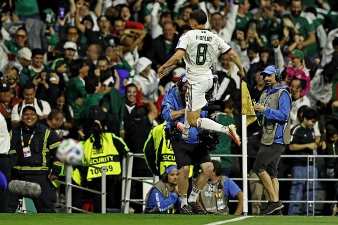 24 June 2026, Mexico, Mexico City: Mexico's Alvaro Fidalgo celebrates after scoring his side's third goal of the game during the 2026 FIFA World Cup Group A soccer match between Mexico and Czech Republic at Mexico City Stadium