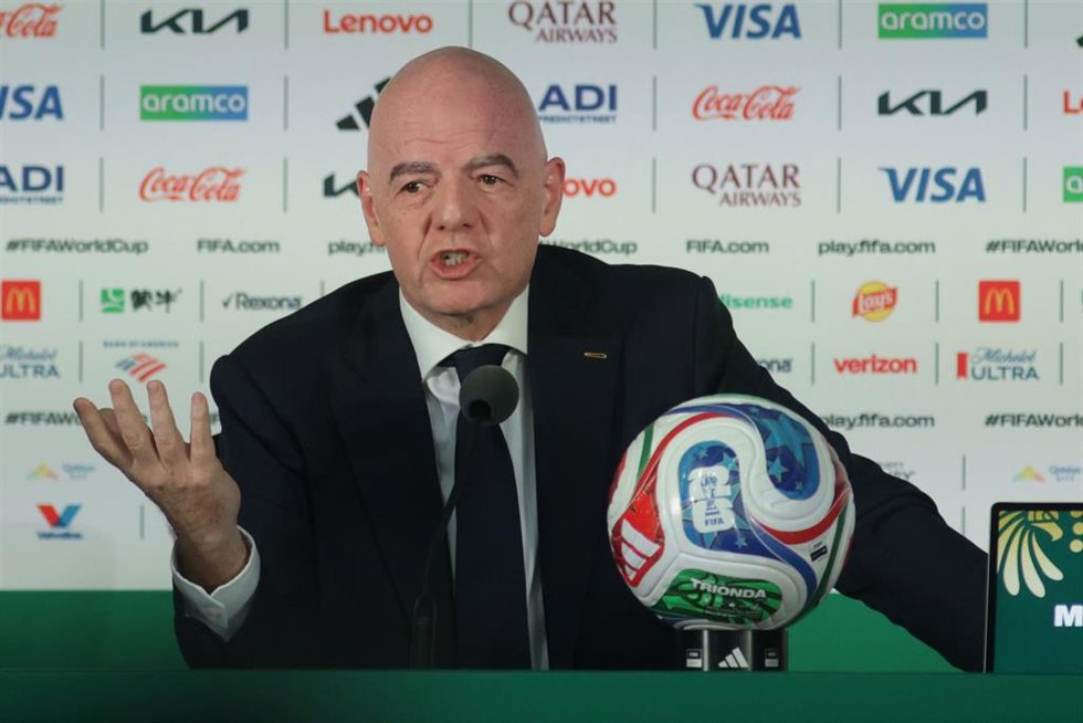 El presidente de la FIFA, Gianni Infantino, en rueda de prensa antes del inicio del Mundial 2026. 