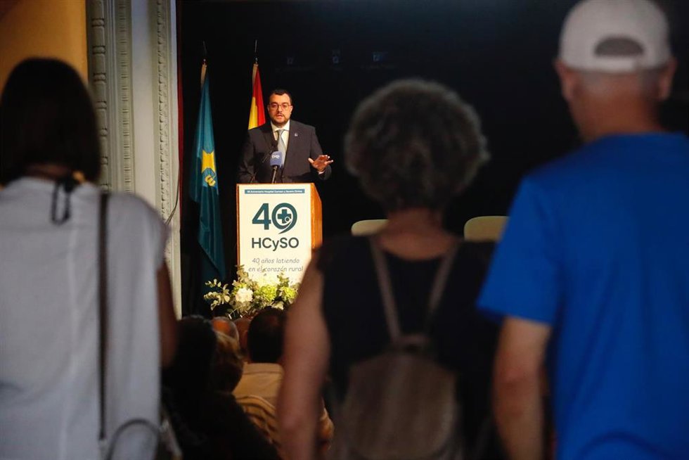 El prsidente Adrián Barbón en el aniversario del Hospital Carmen y Severo Ochoa.