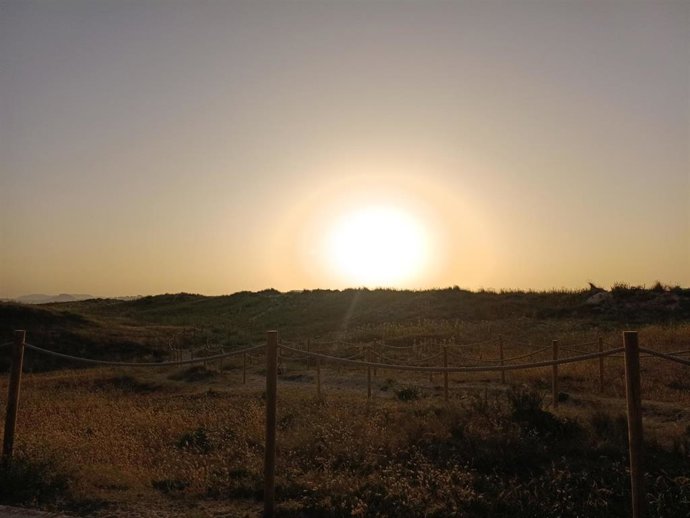 Panorámica de la puesta de sol.