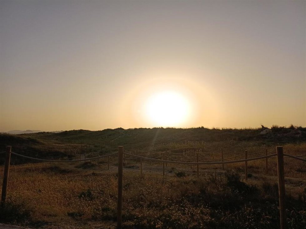 Panorámica de la puesta de sol.