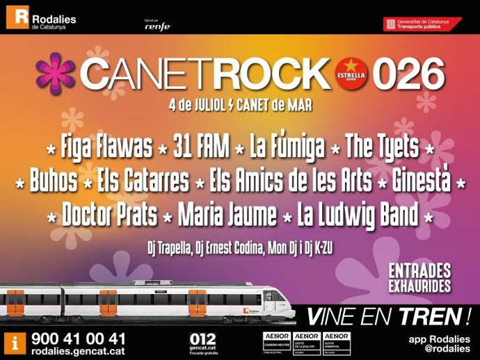 Cartell del CanetRock i Renfe