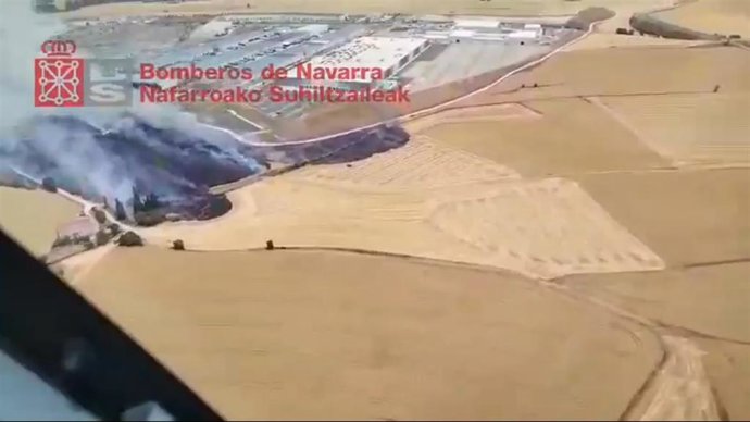 Incendio en la localidad de Óriz.