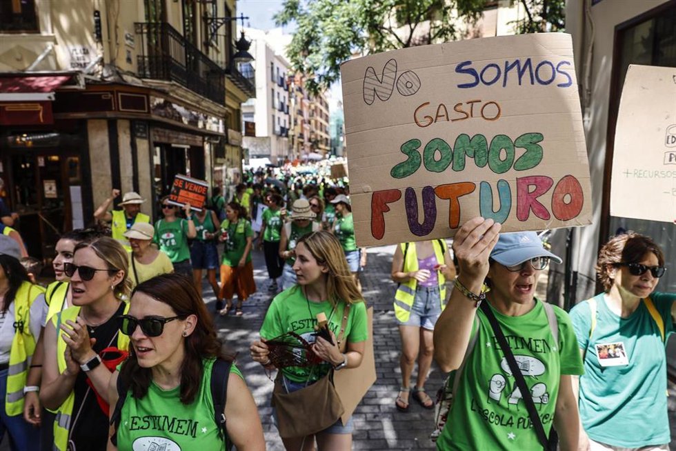 Manifestación en València por la educación pública. 