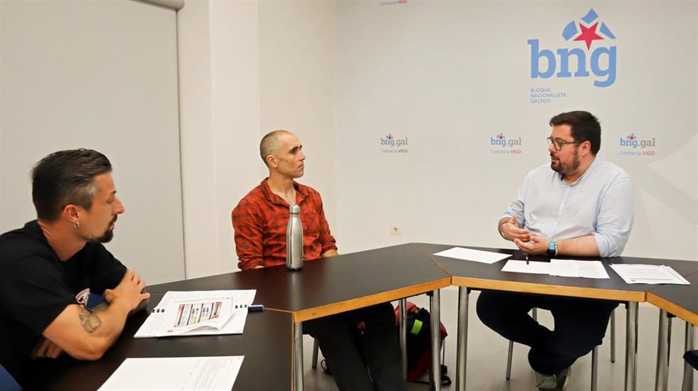 Imagen de la reunión del BNG con sindicatos.