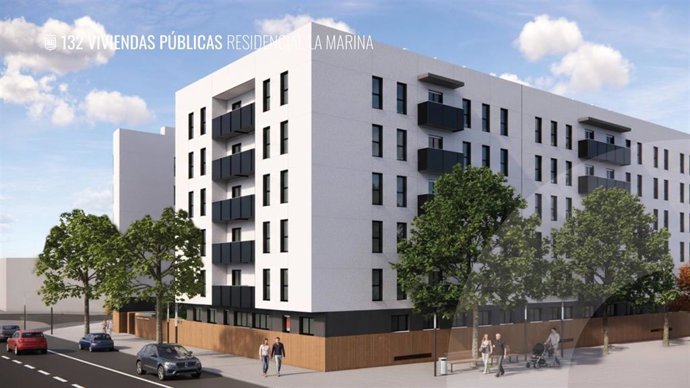 Recreación del Residencial La Marina que se construirá en San Fernando.