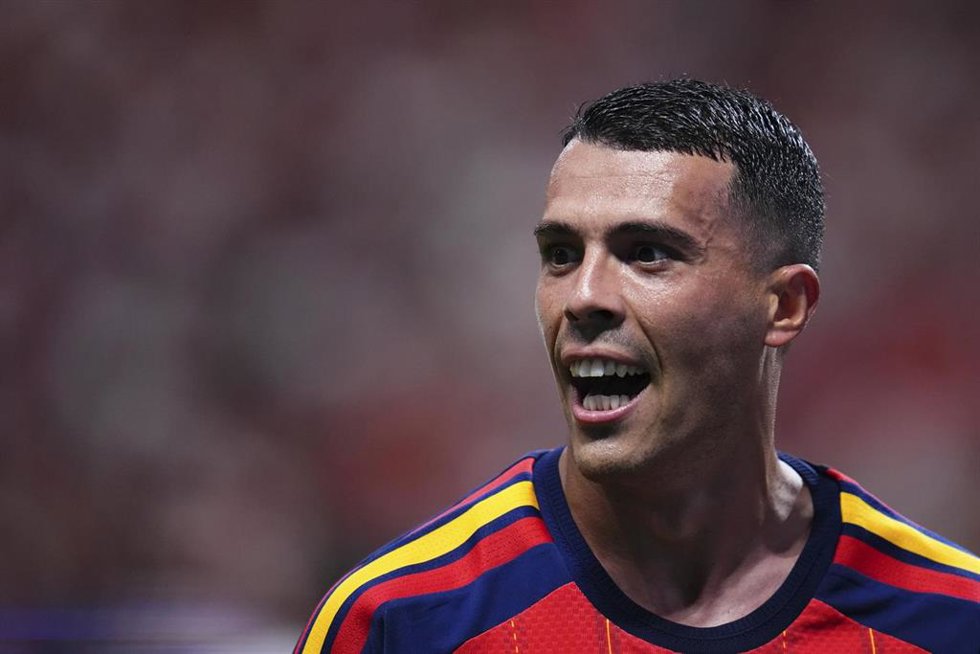 Pedro Porro durante un partido con la selección española en el Mundial 2026