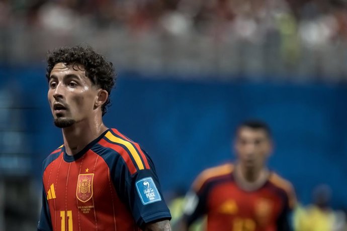 June 21, 2026, Atlanta, Georgia, USA: Spain forward Yeremi Pino (11) plays against Saudi Arabia during their First Stage Group H match for the 2026 FIFA World Cup at Atlanta Stadium in Atlanta, Georgia.  Spain wins the match 4:0.