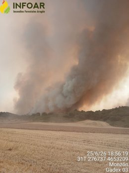 Incendio entre Tamarite de Litera y Alcampell.
