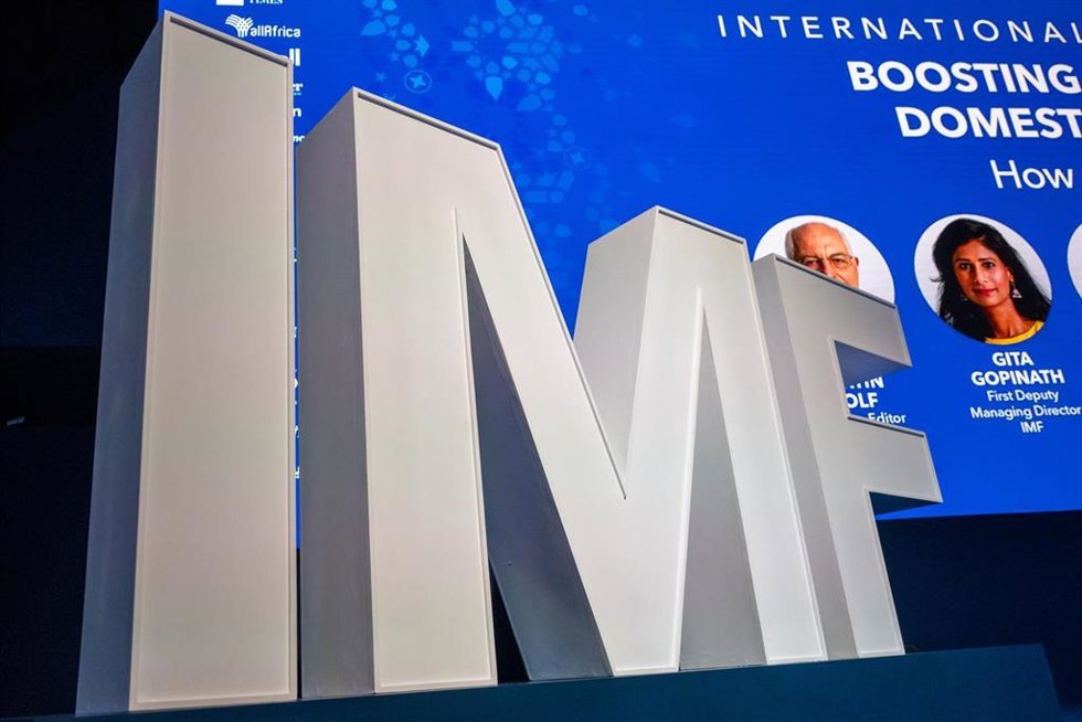 Archivo - Iniciales del Fondo Monetario Internacional (FMI) en inglés. 