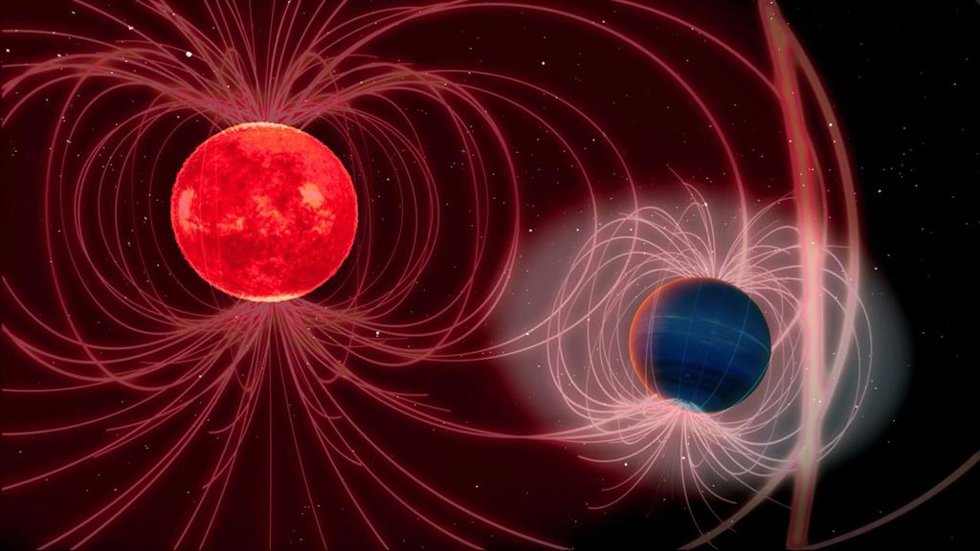 Imagen de como un planeta puede influir en una estrella.