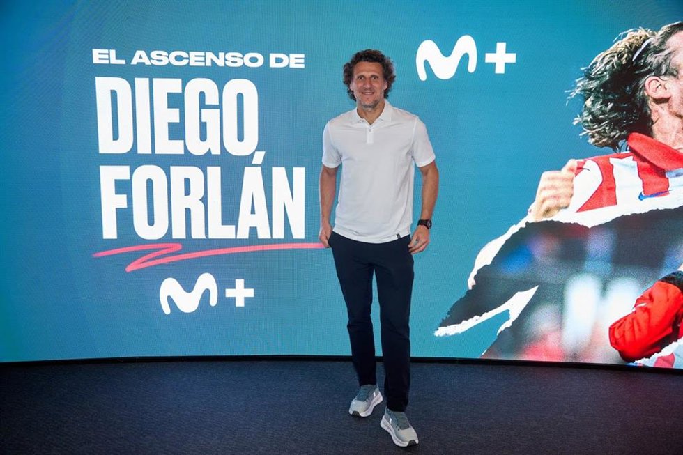 Diego Forlán durante la presentación de su documental 'El ascenso de Diego Forlán' de Movistar Plus