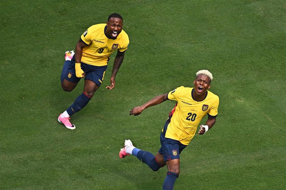 Nilson Angulo celebra el 1-1 en el Ecuador-Alemania del Mundial 2026
