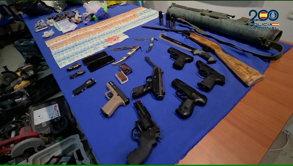 Armas intervenidas por la Policía Nacional en la operación 'Águila'.