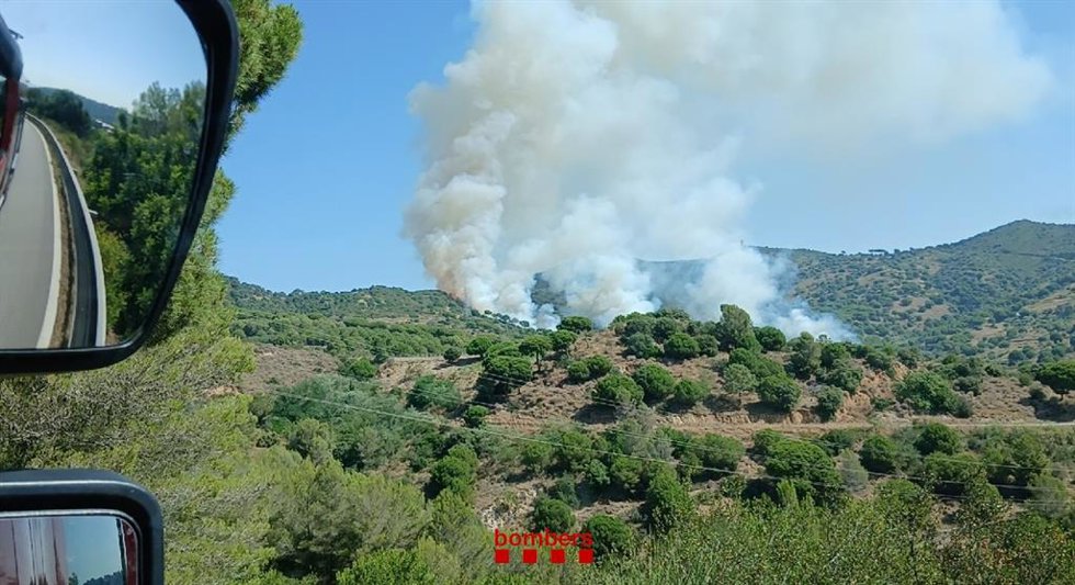 Incendio entre Tiana y Montgat (Barcelona)