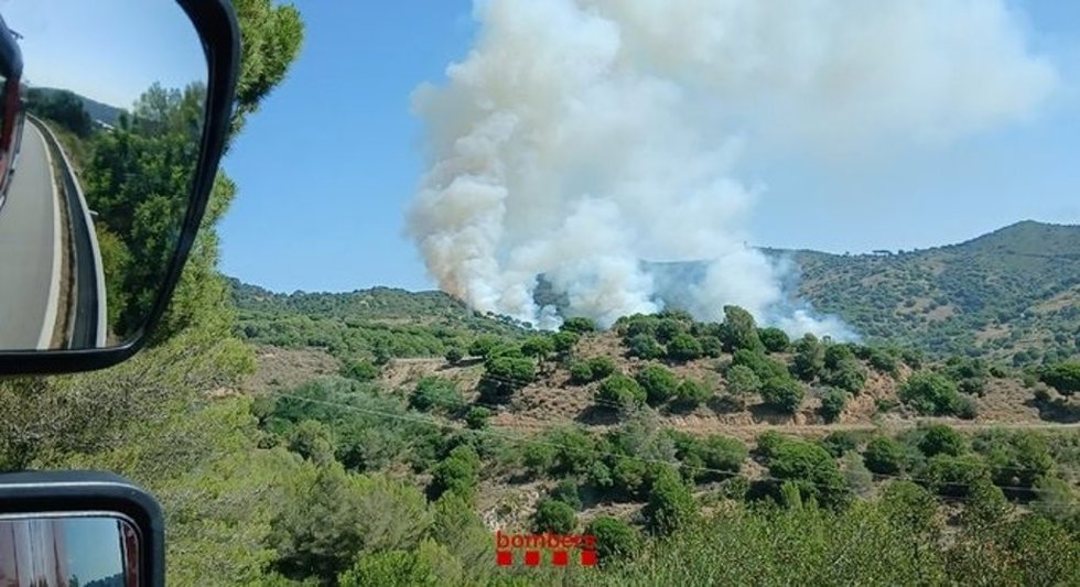 Incendio entre Tiana y Montgat (Barcelona)