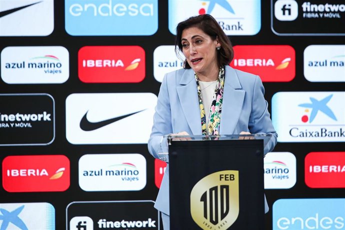 Archivo - Maria Luisa Martinez Gistau, Director of Communication and Institutional Relations, CaixaBank during tthe official presentation of the Spanish Women's Basketball National Team at “Allin One” Center, on May 16, 2023, in Madrid, Spain.