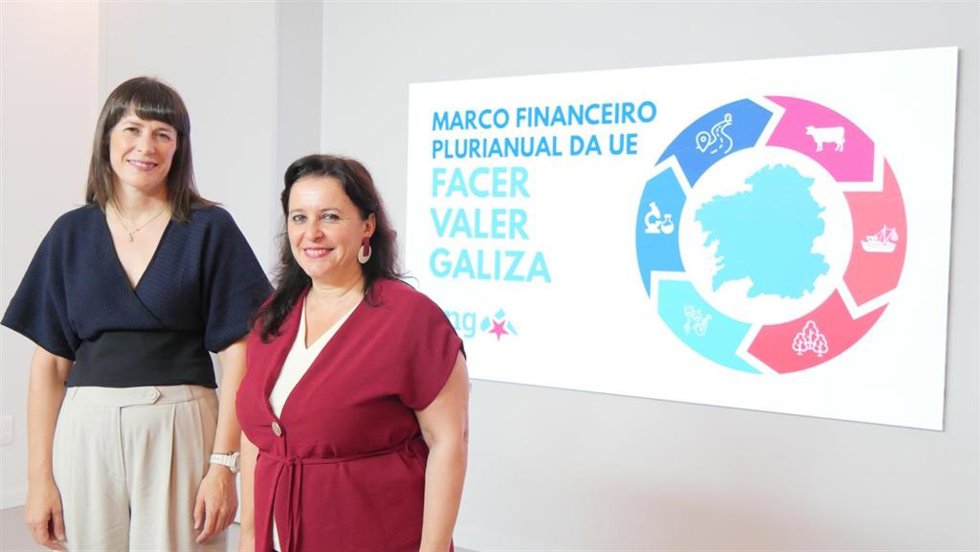 La portavoz nacional del BNG, Ana Pontón, y la eurodiputada del Bloque, Ana Miranda, en rueda de prensa.