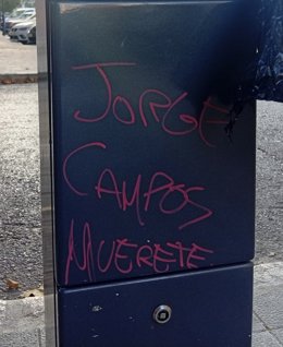 Pintada con la amenaza al diputado de Vox.