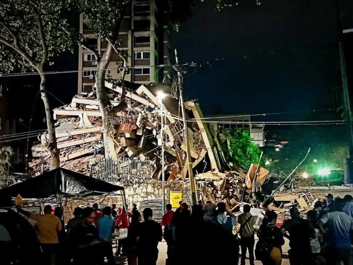 Un edificio derruido en Venezuela.
