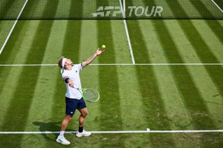 June 8, 2026, Stuttgart, Stuttgart, Germany: Alejandro Davidovich Fokina of Spain serves to Mattia Bellucci of Italy during the BOSS OPEN - ATP250,  Mens Tennis in Stuttgart, 8.6.2026, Stuttgart (TC Weissenhof e.V.), Germany