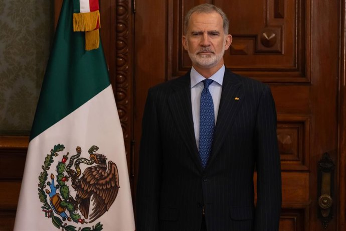 25 de junho de 2026, Cidade do México, México: A presidente mexicana CLAUDIA SHEINBAUM PARDO recebeu o REI FELIPE VI da Espanha no Palácio Nacional durante a primeira visita oficial do monarca ao México em mais de sete anos e seu primeiro encontro com a a