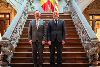 El delegat del Govern a Catalunya, Carlos Prieto,i el cap de Govern d'Andorra, Xavier Espot, en una reunió a Catalunya.