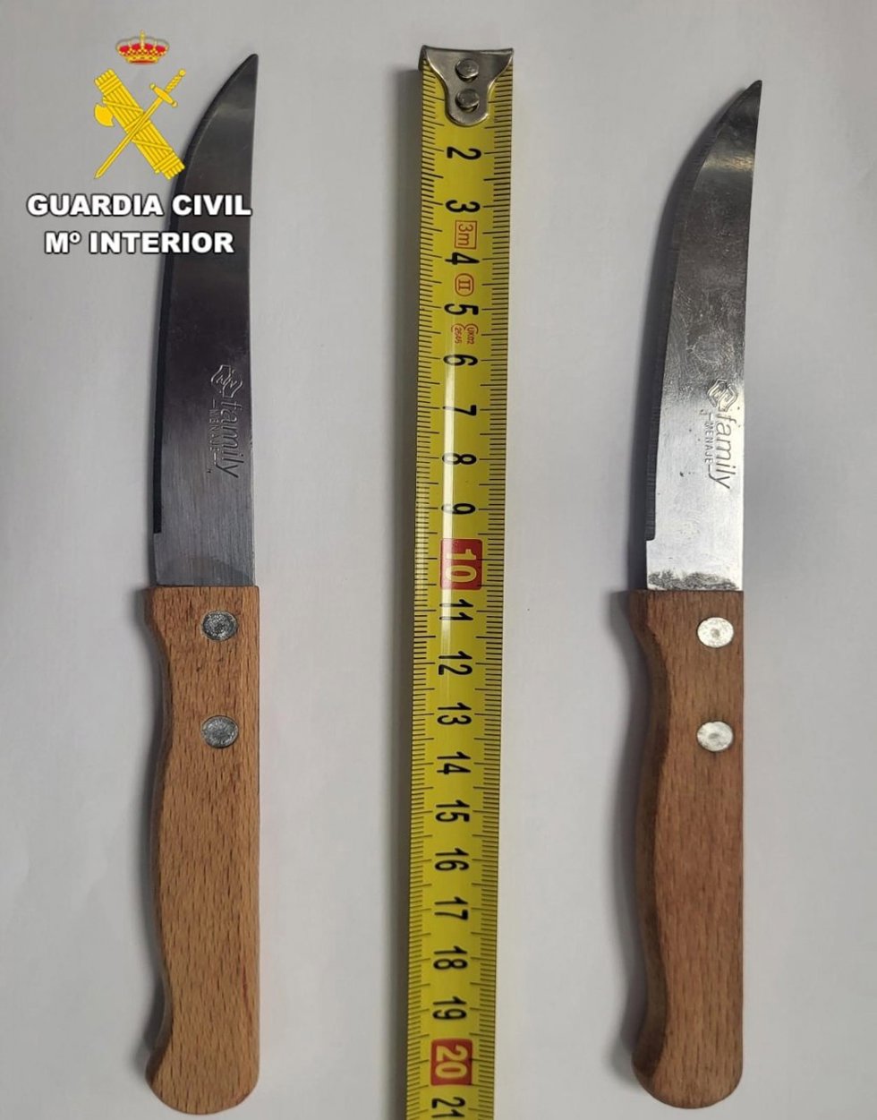 Arma utilizada por el detenido.
