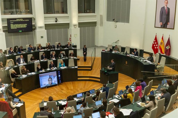 Archivo - Pleno ordinario del Ayuntamiento de Madrid, en el Palacio de Cibeles, a 25 de noviembre de 2025, en Madrid (España). El Pleno de Cibeles llega hoy, 25 de noviembre, Día Internacional por la Erradicación de la Violencia de Género, sin una declara