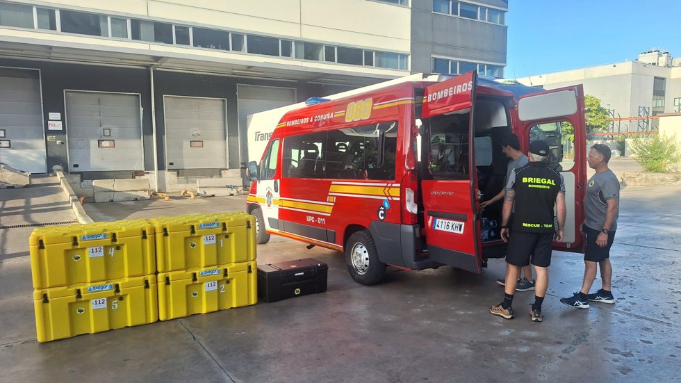 Equipo gallego que viajará a Venezuela durante esta mañana, a 27 de junio de 2026.