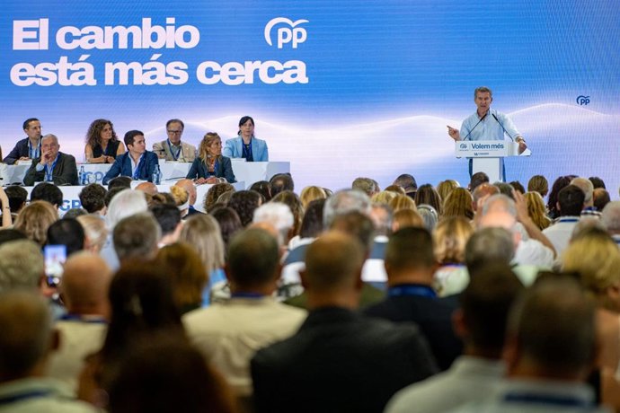 El president del PP, Alberto Núñez Feijóo, en el XVI Congrés del PP de Catalunya