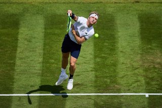 June 8, 2026, Stuttgart, Stuttgart, Germany: Alejandro Davidovich Fokina of Spain serves to Mattia Bellucci of Italy during the BOSS OPEN - ATP250,  Mens Tennis in Stuttgart, 8.6.2026, Stuttgart (TC Weissenhof e.V.), Germany