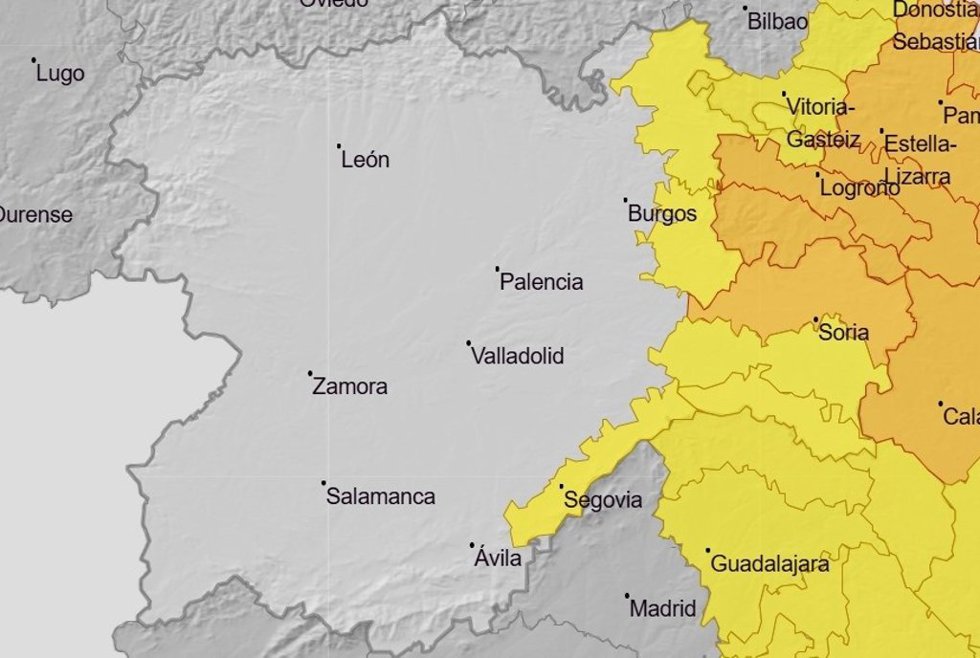 Las lluvias y tormentas pondrán este domingo en aviso naranja a Soria y en amarillo a Burgos y Segovia
