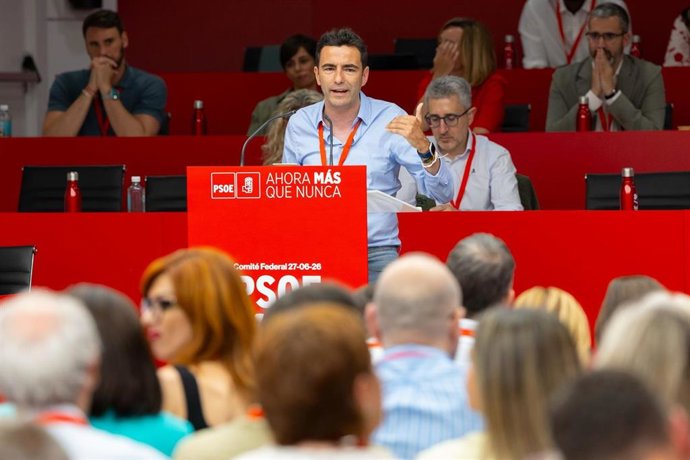 Pedro Casares, en el Comité Federal del PSOE en Madrid