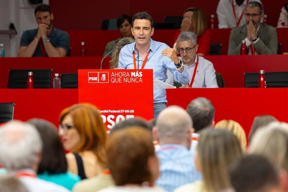 Pedro Casares, en el Comité Federal del PSOE en Madrid