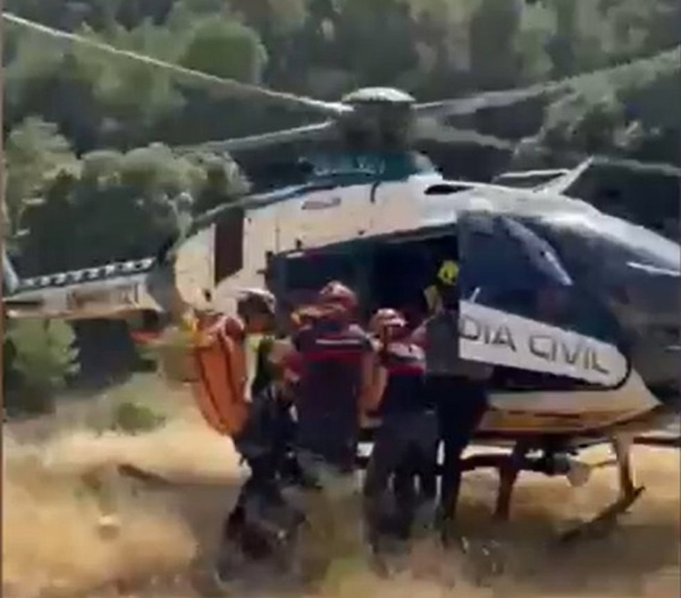 Labores de rescate del barranquista herido en Pozo Alcón (Jaén).